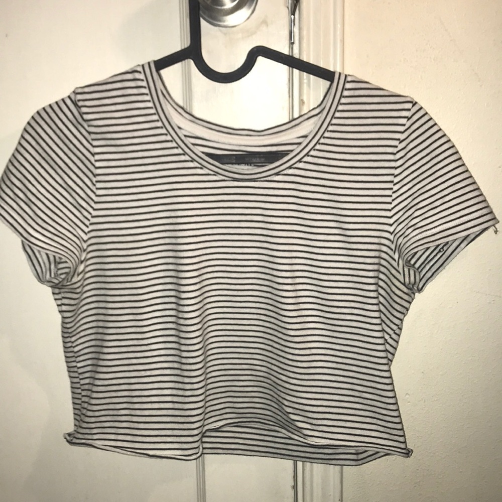 Cropped striped shirt
